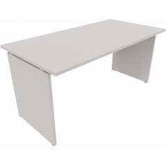 Scrivania 140 x 80 cm Grigio con piano e gambe in legno Kamos