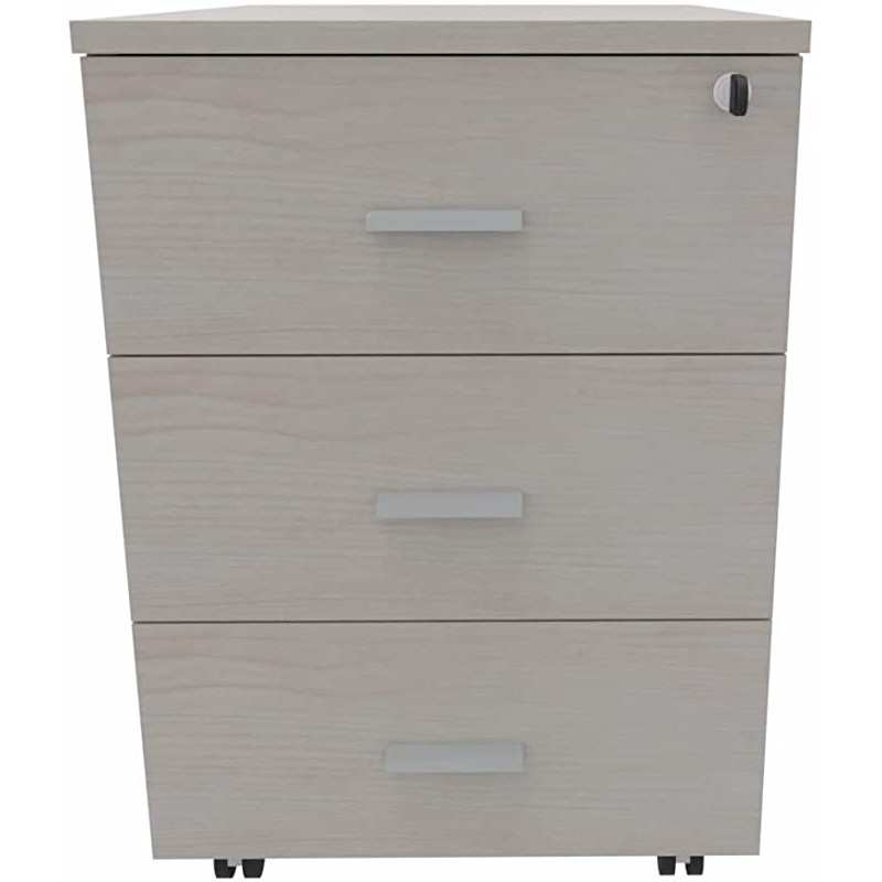 Cassettiera 42 x 56 x 60 cm Frassino Virgilio in legno su ruote con 3 cassetti Kamos - pronta consegna