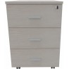 Cassettiera 42 x 56 x 60 cm Frassino Virgilio in legno su ruote con 3 cassetti Kamos - pronta consegna
