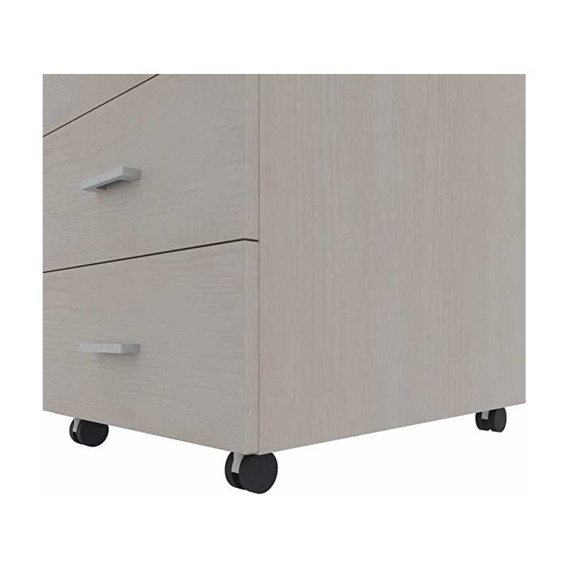 Cassettiera 42 x 56 x 60 cm Frassino Virgilio in legno su ruote con 3 cassetti Kamos - pronta consegna