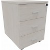 Cassettiera 42 x 56 x 60 cm Frassino Virgilio in legno su ruote con 3 cassetti Kamos - pronta consegna