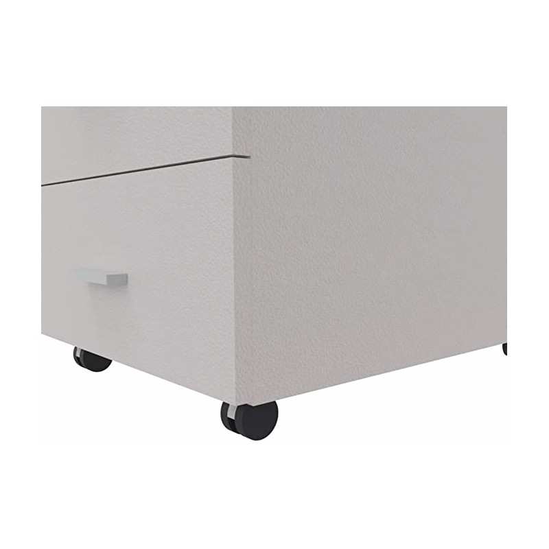 Cassettiera 42 x 56 x 60 cm Grigio in legno su ruote con 3 cassetti Kamos - pronta consegna