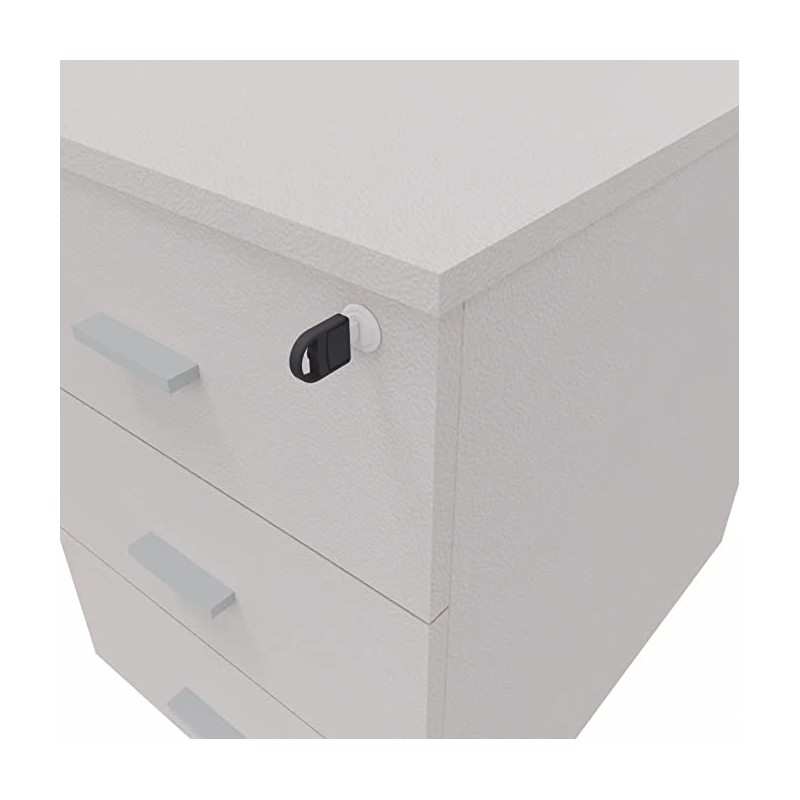 Cassettiera 42 x 56 x 60 cm Grigio in legno su ruote con 3 cassetti Kamos - pronta consegna