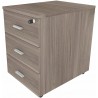 Cassettiera 42 x 56 x 60 cm Olmo Tundra in legno su ruote con 3 cassetti Kamos - pronta consegna