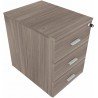 Cassettiera 42 x 56 x 60 cm Olmo Tundra in legno su ruote con 3 cassetti Kamos - pronta consegna