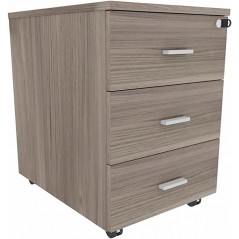 Cassettiera 42 x 56 x 60 cm Olmo Tundra in legno su ruote con 3 cassetti Kamos - pronta consegna