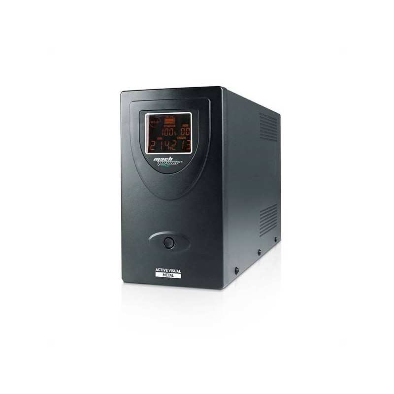 UPS Line Interactive 2000VA, Stabilizzatore AVR, 2 Batterie 12V/9Ah, 2 Uscite Schuko/Ita, Porta USB, Protezione RJ