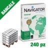 Bancale 240 risme Formato A4 Navigator Universal risma carta A4 21x29,7cm 80gr per ufficio, stampa e fotocopie