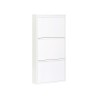 Scarpiera metallo salvaspazio H103 x L50 x P15 cm a ribalta 3 scomparti - Colore Bianco