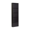 Scarpiera metallo salvaspazio H169 x L50 x P15 cm a ribalta 5 scomparti - Colore Nero