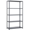 Scaffale 5 ripiani componibile H198 cm - Colore Grigio Scuro Martellato