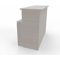 NEWFORM - Bancone 125 cm con scrivania 120 cm piano e fianchi in legno per uffici, negozi, reception - Colore Frassino Virgilio