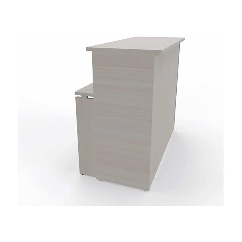 NEWFORM - Bancone 125 cm con scrivania 120 cm piano e fianchi in legno per uffici, negozi, reception - Colore Frassino Virgilio