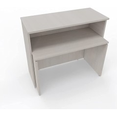 NEWFORM - Bancone 125 cm con scrivania 120 cm piano e fianchi in legno per uffici, negozi, reception - Colore Frassino Virgilio