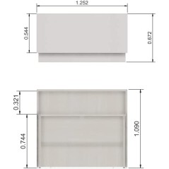 NEWFORM - Bancone 125 cm con scrivania 120 cm piano e fianchi in legno per uffici, negozi, reception - Colore Frassino Virgilio