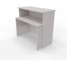 NEWFORM - Bancone 125 cm con scrivania 120 cm piano e fianchi in legno per uffici, negozi, reception - Colore Grigio