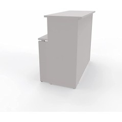 NEWFORM - Bancone 125 cm con scrivania 120 cm piano e fianchi in legno per uffici, negozi, reception - Colore Grigio