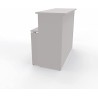 NEWFORM - Bancone 125 cm con scrivania 120 cm piano e fianchi in legno per uffici, negozi, reception - Colore Grigio