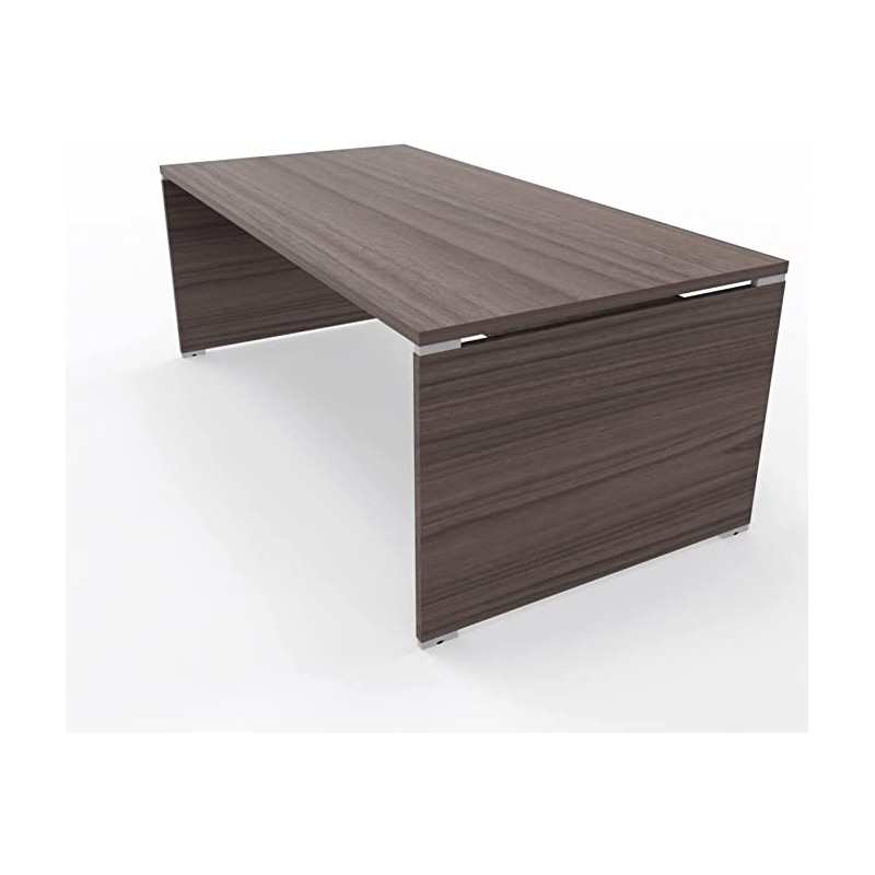 Scrivania 200x100 cm Noce Corteccia con piano e gambe in legno Eidos