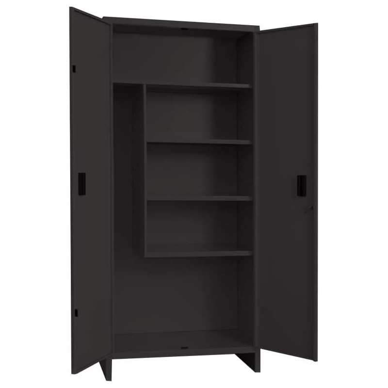 Armadio Portascope metallo alto H180 x L60 x P40 cm - Colore Grigio Scuro Martellato