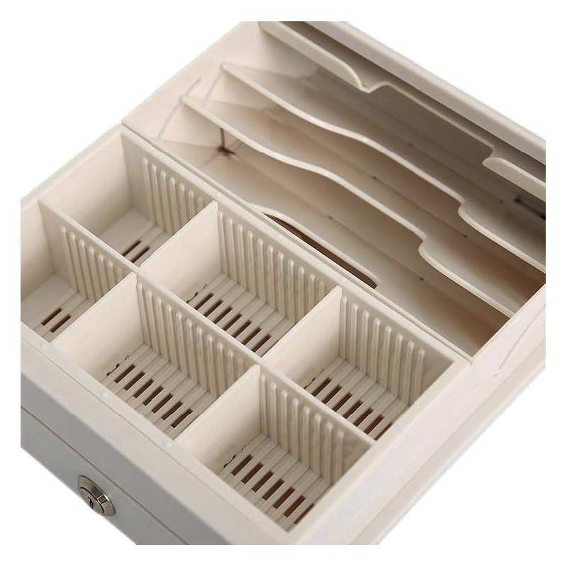 Cassetto portadenaro HER-208 A4 Compatto - Apertura Elettronica Metallo Durevole - bianco