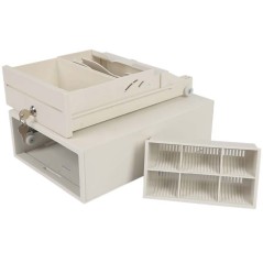 Cassetto portadenaro HER-208 A4 Compatto - Apertura Elettronica Metallo Durevole - bianco