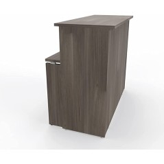 NEWFORM - Bancone 125 cm con scrivania 120 cm piano e fianchi in legno per uffici, negozi, reception - Colore Olmo Tundra