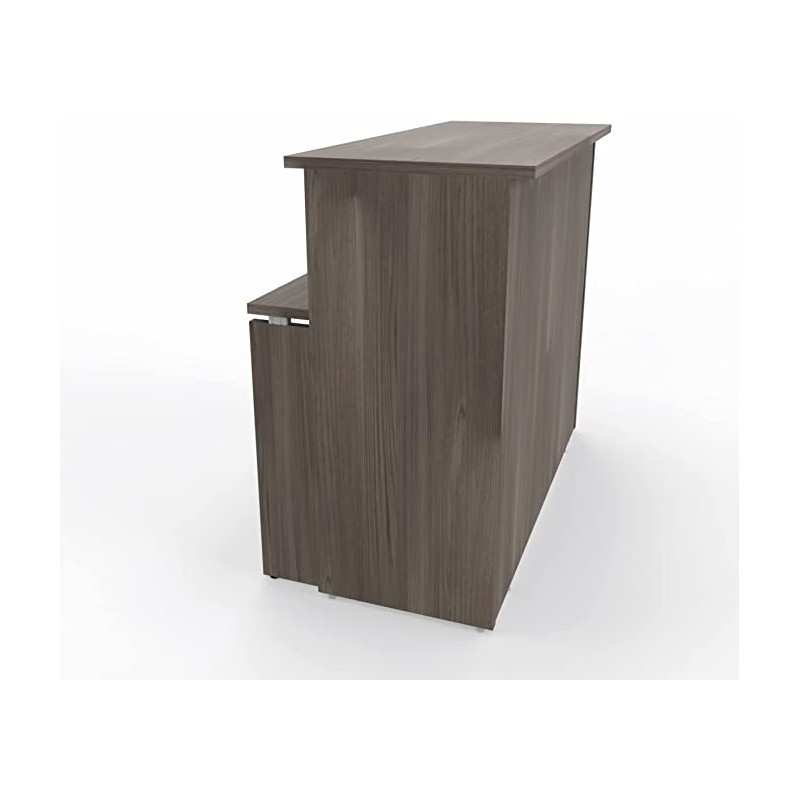 NEWFORM - Bancone 125 cm con scrivania 120 cm piano e fianchi in legno per uffici, negozi, reception - Colore Olmo Tundra