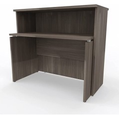 NEWFORM - Bancone 125 cm con scrivania 120 cm piano e fianchi in legno per uffici, negozi, reception - Colore Olmo Tundra