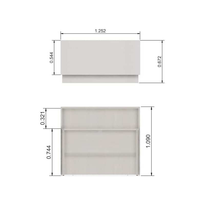 NEWFORM - Bancone 125 cm con scrivania 120 cm piano e fianchi in legno per uffici, negozi, reception - Colore Noce Tenebra