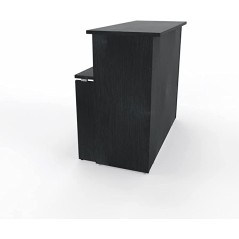 NEWFORM - Bancone 125 cm con scrivania 120 cm piano e fianchi in legno per uffici, negozi, reception - Colore Noce Tenebra