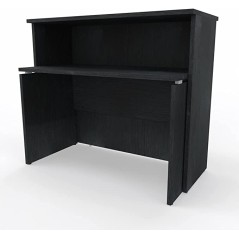 NEWFORM - Bancone 125 cm con scrivania 120 cm piano e fianchi in legno per uffici, negozi, reception - Colore Noce Tenebra