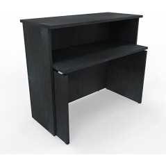 NEWFORM - Bancone 125 cm con scrivania 120 cm piano e fianchi in legno per uffici, negozi, reception - Colore Noce Tenebra