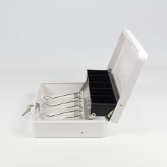 HER-3024 Valigetta bianca portadenaro in acciaio con chiave adatto per sagre, eventi e fiere