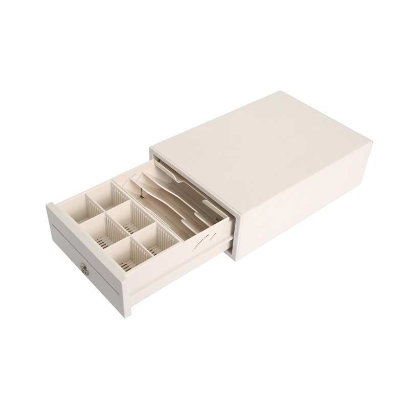 Cassetto portadenaro HER-208 A4 Compatto - Apertura Elettronica Metallo Durevole - bianco