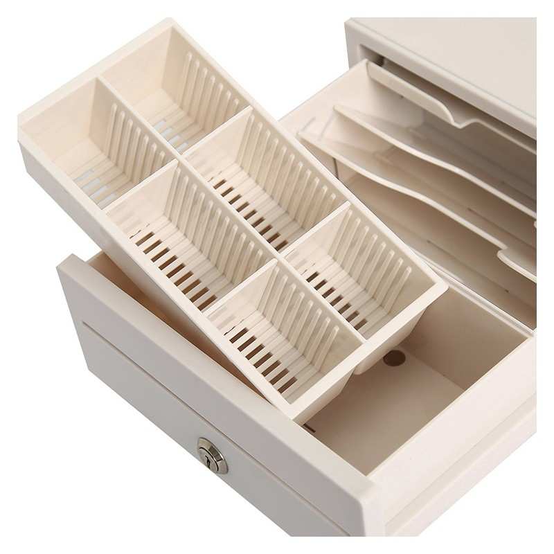 Cassetto portadenaro HER-208 A4 Compatto - Apertura Elettronica Metallo Durevole - bianco