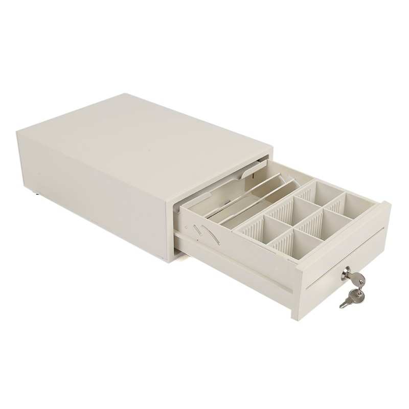 Cassetto portadenaro HER-208 A4 Compatto - Apertura Elettronica Metallo Durevole - bianco