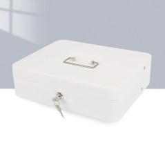 HER-3024 Valigetta bianca portadenaro in acciaio con chiave adatto per sagre, eventi e fiere