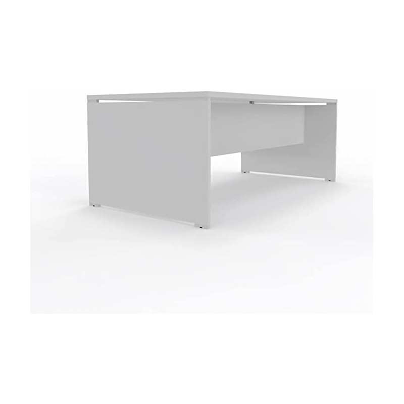 Scrivania 160x80 cm Bianco Seta con piano e gambe in legno Eidos sp. 30mm