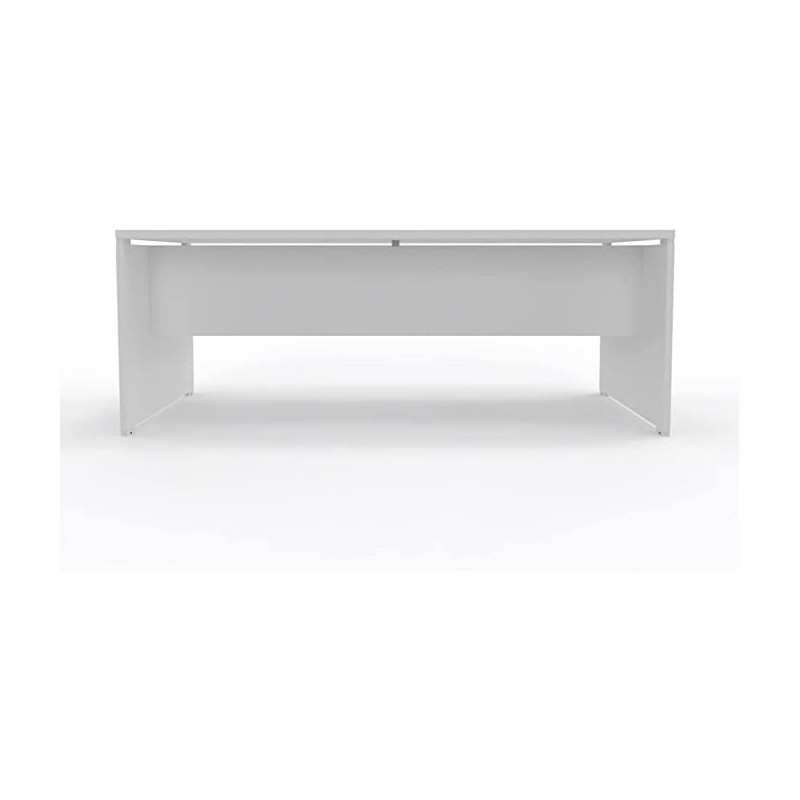 Scrivania 180x80 cm Bianco Seta con piano e gambe in legno Eidos