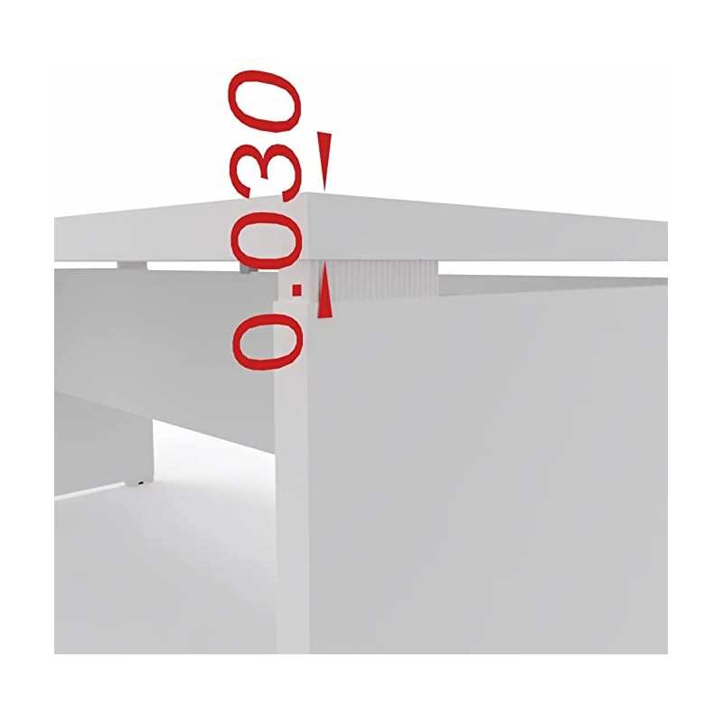 Scrivania 180x80 cm Bianco Seta con piano e gambe in legno Eidos