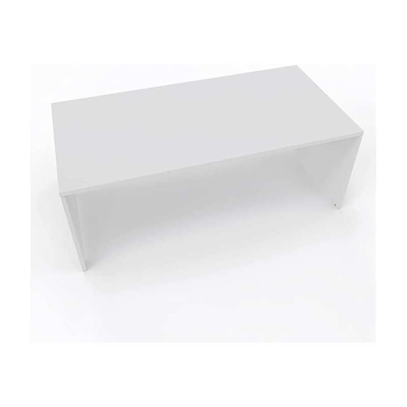 Scrivania 180x80 cm Bianco Seta con piano e gambe in legno Eidos