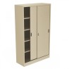 Armadio metallo ad ante scorrevoli 120x45x200H, 4 ripiani - Colore Sabbia