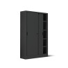 Armadio metallo ad ante scorrevoli 120x45x200H, 4 ripiani - Colore Nero