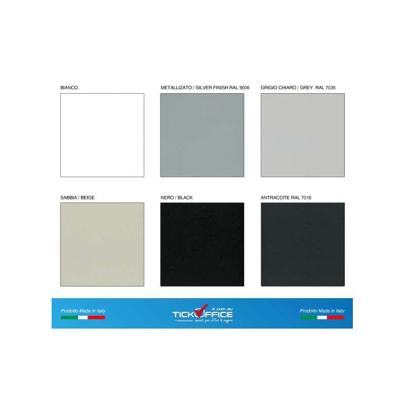 Armadio metallo ad ante scorrevoli 120x45x200H, 4 ripiani - Colore Antracite