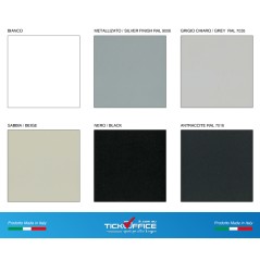 Armadio metallo ad ante scorrevoli 120x45x200H, 4 ripiani - Colore Bianco
