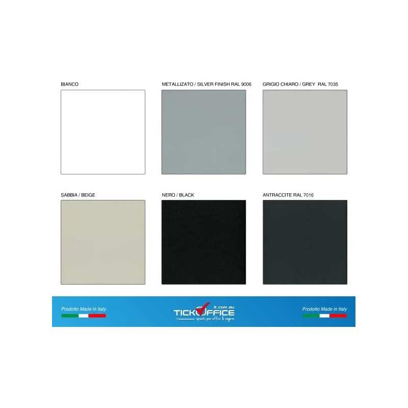 Armadio metallo ad ante scorrevoli 150x45x200H, 4+4 ripiani - Colore Bianco