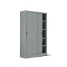 Armadio metallo ad ante scorrevoli 120x45x200H, 4 ripiani - Colore Metallizzato