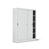 Armadio metallo ad ante scorrevoli 150x45x200H, 4+4 ripiani - Colore Bianco