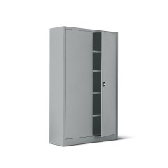 Armadio metallo ad ante battenti 100x45x200H, 4 ripiani - Colore Metallizzato